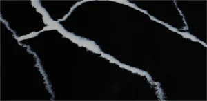 Кварцевый агломерат Nero Marquina Q765, черный оттенок